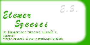 elemer szecsei business card